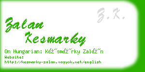 zalan kesmarky business card